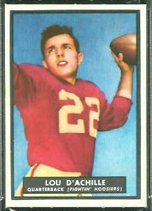 Lou D'Achille 1951 Topps Magic football card