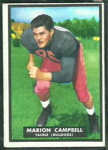 Marion Campbell 1951 Topps Magic football card Marion Campbell 1951 Topps Magic football card