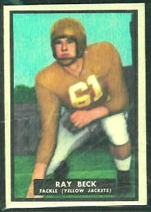 Ray Beck 1951 Topps Magic football card