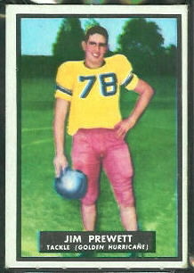 Jim Prewett 1951 Topps Magic football card