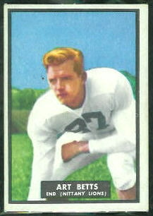 Art Betts 1951 Topps Magic football card