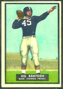 Gil Bartosh 1951 Topps Magic football card