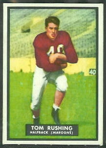 Tom Rushing 1951 Topps Magic football card