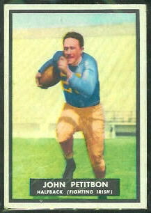 John Petitbon 1951 Topps Magic football card