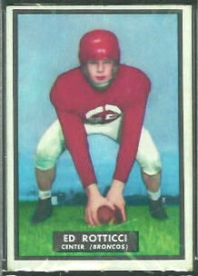 Ed Rotticci 1951 Topps Magic football card