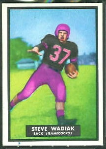 Steve Wadiak 1951 Topps Magic football card