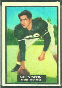 Bill Vesprini 1951 Topps Magic football card