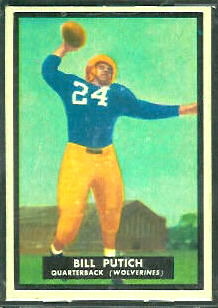 Bill Putich 1951 Topps Magic football card