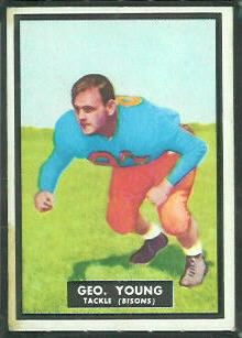 George Young 1951 Topps Magic football card George Young 1951 Topps Magic football card