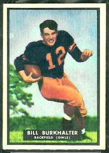 Bill Burkhalter 1951 Topps Magic football card