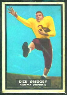 Dick Gregory 1951 Topps Magic football card