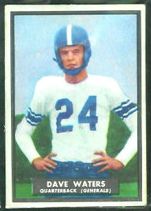 Dave Waters 1951 Topps Magic football card