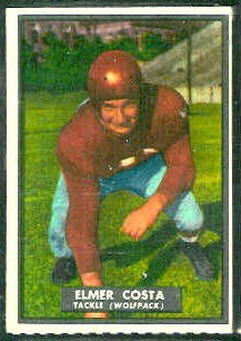 Elmer Costa 1951 Topps Magic football card