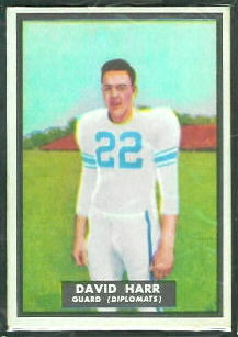 David Harr 1951 Topps Magic football card