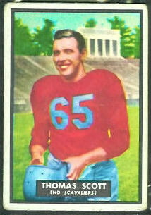 Tom Scott 1951 Topps Magic football card