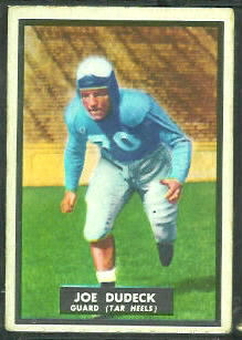 Joe Dudeck 1951 Topps Magic football card