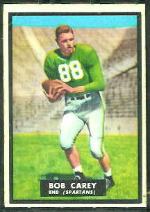 Bob Carey 1951 Topps Magic football card