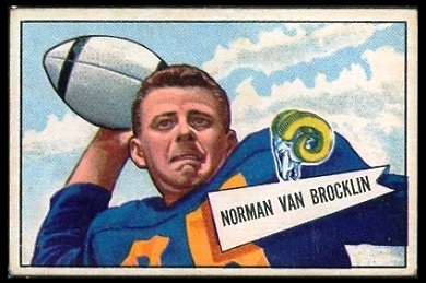 Norm Van Brocklin 1952 Bowman Large football card