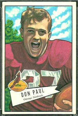 Don Paul 1952 Bowman Large football card