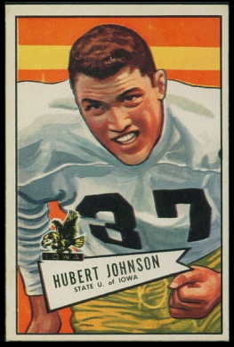 Hubert Johnston 1952 Bowman Large football card