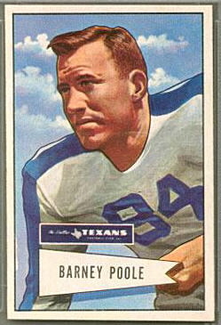 Barney Poole 1952 Bowman Large football card Barney Poole 1952 Bowman Large football card