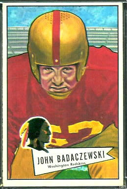 John Badaczewski 1952 Bowman Large football card