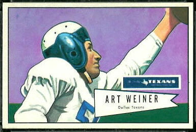 Art Weiner 1952 Bowman Large football card