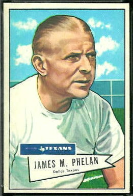 Jim Phelan 1952 Bowman Large football card