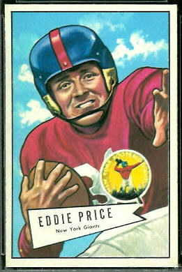 Eddie Price 1952 Bowman Large football card