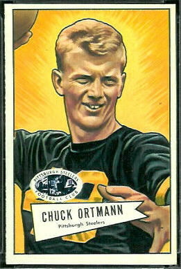 Chuck Ortmann 1952 Bowman Large football card