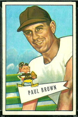 Paul Brown 1952 Bowman Large football card