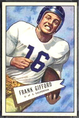 Frank Gifford 1952 Bowman Large football card Frank Gifford 1952 Bowman Large football card