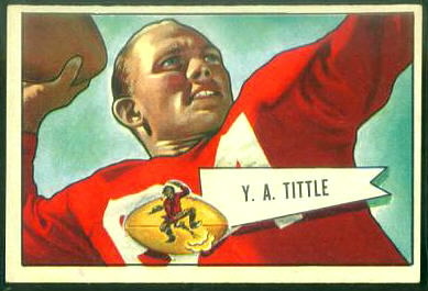 Y.A. Tittle 1952 Bowman Large football card