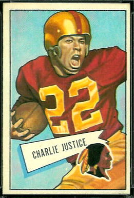 Charlie Justice 1952 Bowman Large football card Charlie Justice 1952 Bowman Large football card