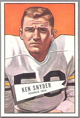 Ken Snyder 1952 Bowman Large football card Ken Snyder 1952 Bowman Large football card