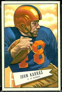 John Karras 1952 Bowman Large football card