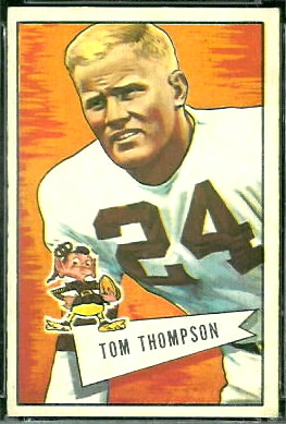 Tommy Thompson 1952 Bowman Large football card