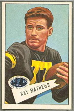 Ray Mathews 1952 Bowman Large football card