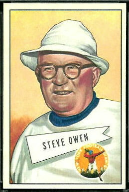 Steve Owen 1952 Bowman Large football card