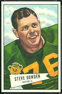 Steve Dowden 1952 Bowman Large football card