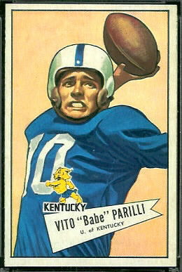 Babe Parilli 1952 Bowman Large football card Babe Parilli 1952 Bowman Large football card