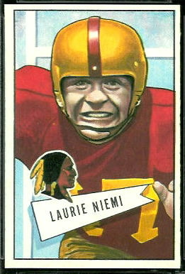 Laurie Niemi 1952 Bowman Large football card