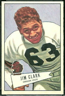 Jim Clark 1952 Bowman Large football card