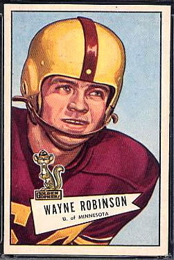 Wayne Robinson 1952 Bowman Large football card