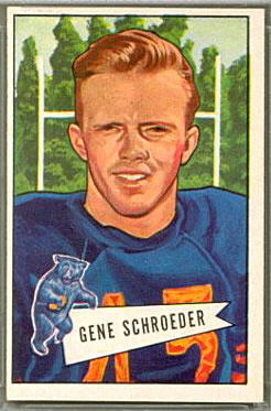 Gene Schroeder 1952 Bowman Large football card