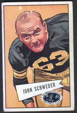 John Schweder 1952 Bowman Large football card