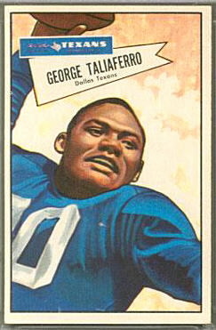 George Taliaferro 1952 Bowman Large football card George Taliaferro 1952 Bowman Large football card