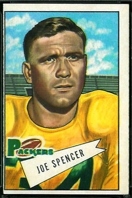 Joe Spencer 1952 Bowman Large football card