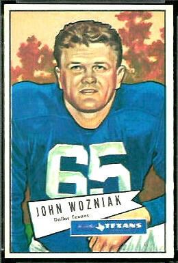 John Wozniak 1952 Bowman Large football card