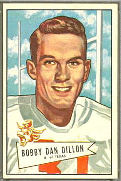 Bobby Dillon 1952 Bowman Large football card Bobby Dillon 1952 Bowman Large football card